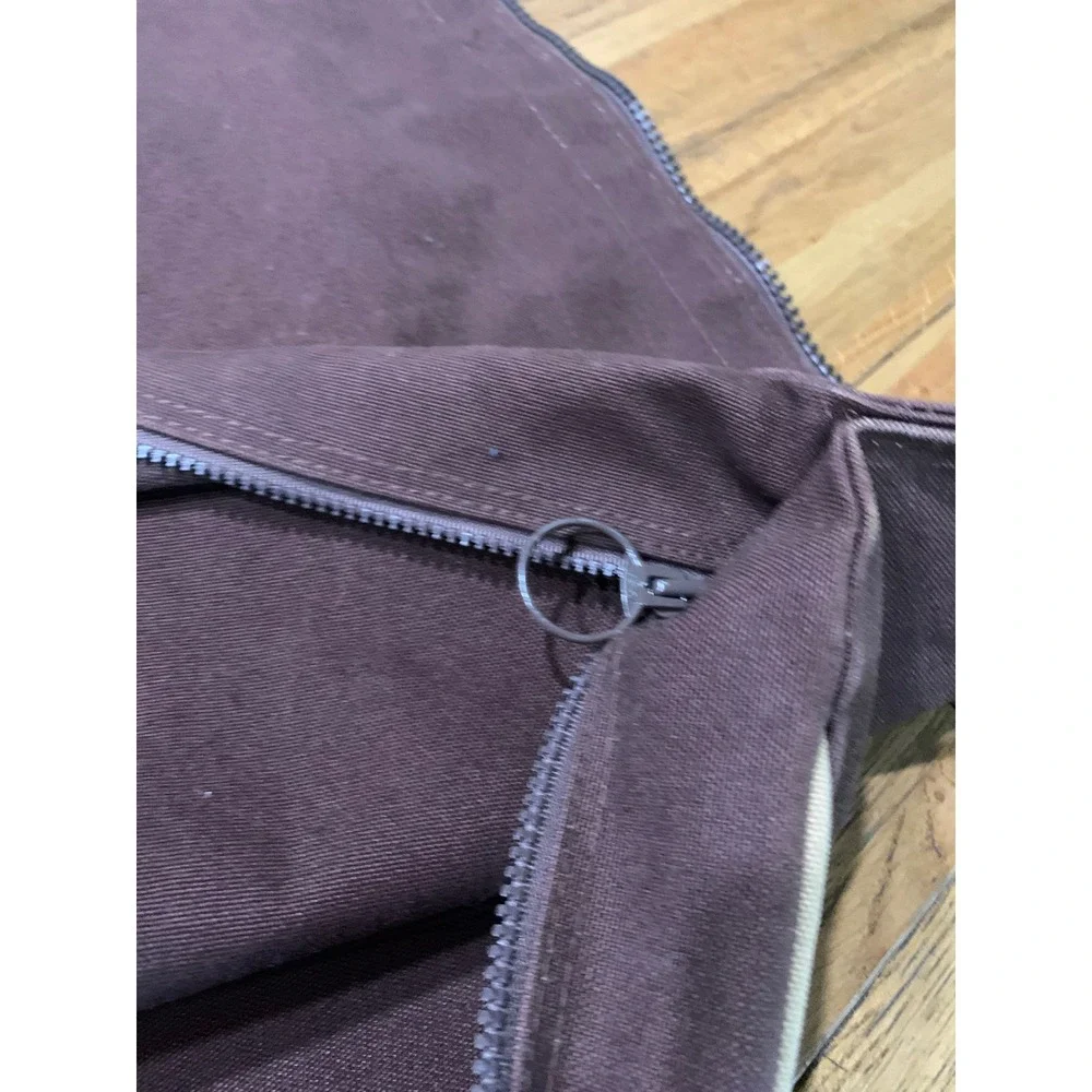 Lands End Square Rigger Garment Bag Brown Canvas Vintage Retro Travel Minimalist
